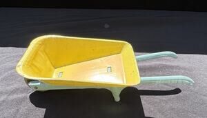 Vintage 1930s Wyandotte 9" Pressed Steel Toy Wheelbarrow Metal -To14